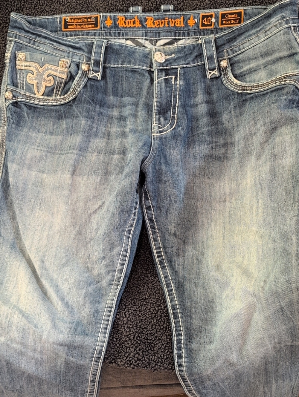 Rock Revival Men's Faded Blue Jeans